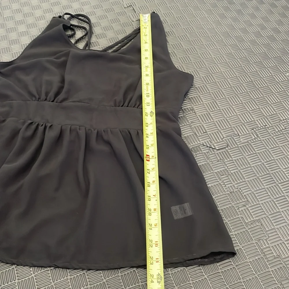 Zenana Styles black sleeveless blouse size medium partially sheer
